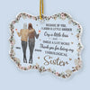 Because Of You I Laugh A Little Harder - Bestie Personalized Custom Ornament - Acrylic Benelux Shaped - Christmas Gift For Best Friends, BFF, Sisters
