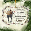 Because Of You I Laugh A Little Harder - Bestie Personalized Custom Ornament - Acrylic Benelux Shaped - Christmas Gift For Best Friends, BFF, Sisters