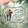 Because Of You I Laugh A Little Harder - Bestie Personalized Custom Ornament - Acrylic Benelux Shaped - Christmas Gift For Best Friends, BFF, Sisters