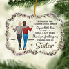 Because Of You I Laugh A Little Harder - Bestie Personalized Custom Ornament - Acrylic Benelux Shaped - Christmas Gift For Best Friends, BFF, Sisters