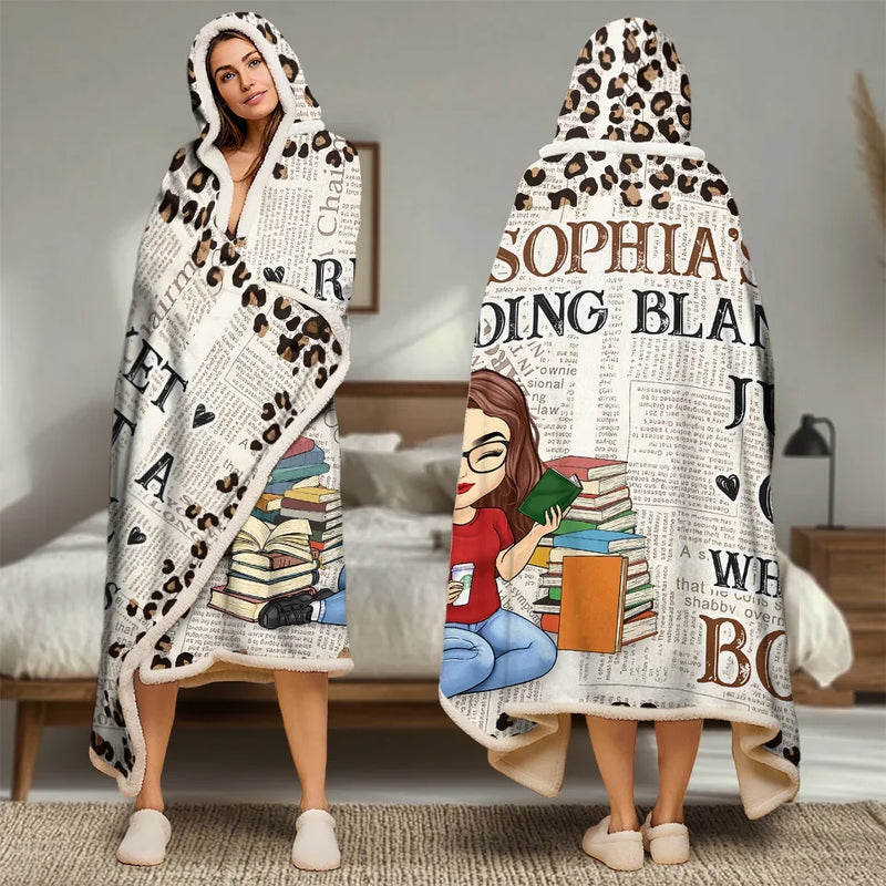 Lost In A Good Book - Personalized Custom Snuggle Blanket, Hoodie Blanket - Christmas Gift For Book Lovers