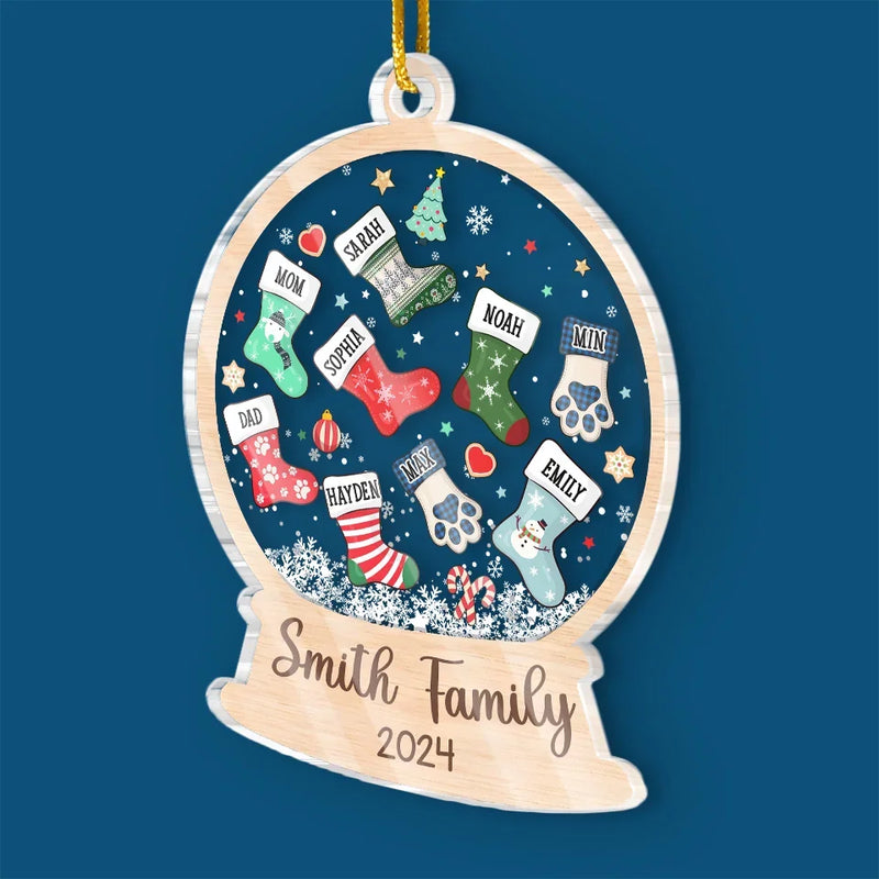 Enjoy The Holiday With My Family - Family Personalized Custom Ornament - Acrylic Custom Shaped - Christmas Gift For Family Members