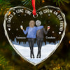 It Takes A Long Time To Grow An Old Friend - Bestie Personalized Custom Heart Glass Ornament - Christmas Gift For Best Friends, BFF, Sisters