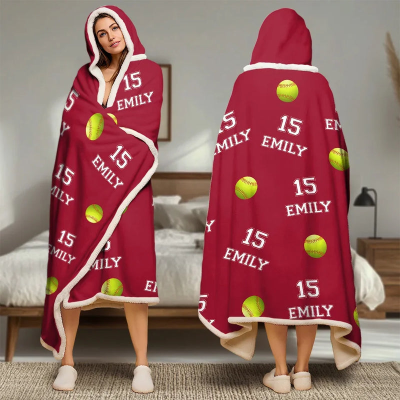 Play Hard, Play Smart - Personalized Custom Snuggle Blanket, Hoodie Blanket - Christmas Gift For Sport Lovers, Sport Players