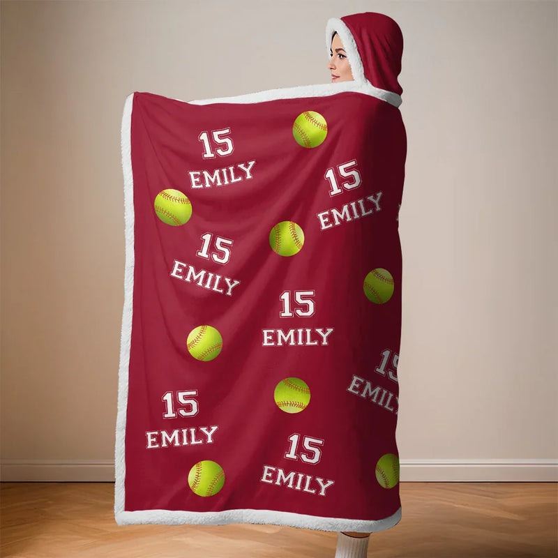 Play Hard, Play Smart - Personalized Custom Snuggle Blanket, Hoodie Blanket - Christmas Gift For Sport Lovers, Sport Players