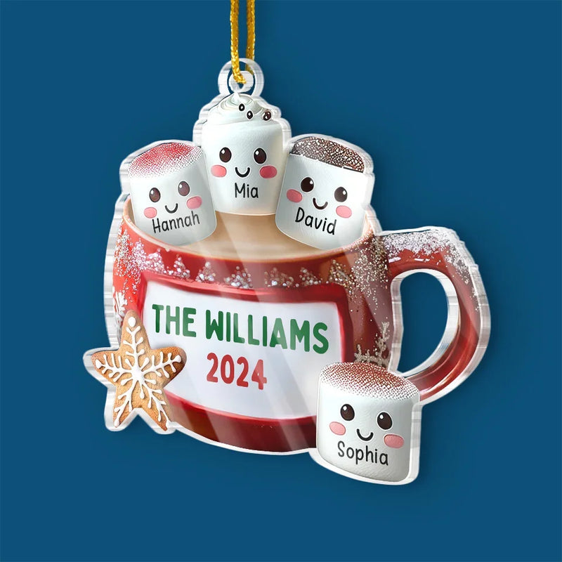 Family Makes Holiday Memories Sweeter - Family Personalized Custom Ornament - Acrylic Custom Shaped - Christmas Gift For Family Members