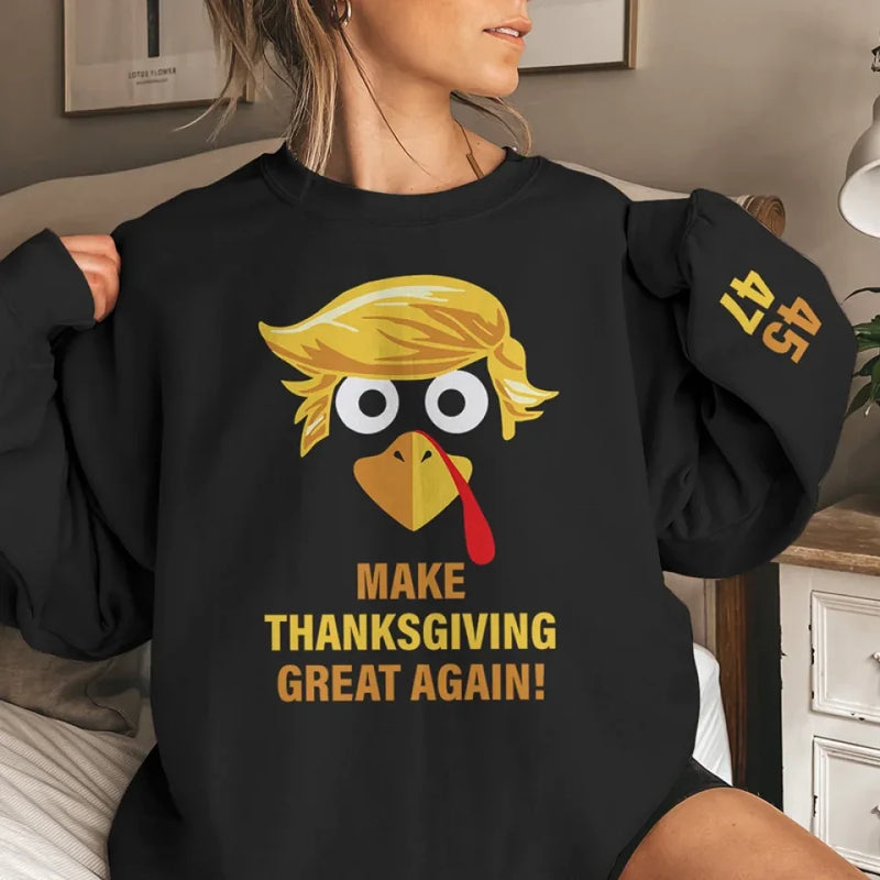 Thankful Today And Every Day - US Elections Unisex Sweatshirt With Design On Sleeve