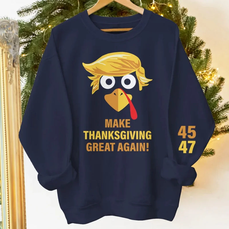 Thankful Today And Every Day - US Elections Unisex Sweatshirt With Design On Sleeve