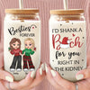 I Love My Crazy Best Friends - Bestie Personalized Custom Glass Cup, Iced Coffee Cup - Christmas Gift For Best Friends, BFF, Sisters