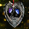 Like A Butterfly, You Are Free To Fly - Memorial Personalized Custom Heart Glass Ornament - Sympathy Gift, Christmas Gift For Family Members
