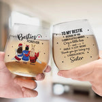 Our Friendship Is Endless - Bestie Personalized Custom Wine Glass - Gift For Best Friends, BFF, Sisters