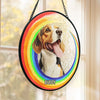 Custom Photo You May Have Crossed The Rainbow Bridge - Memorial Personalized Custom Stained Glass Window Hanging Suncatcher - Sympathy Gift For Pet Owners, Pet Lovers