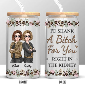 Friends Don’t Let You Do Silly Things Alone - Bestie Personalized Custom Glass Cup, Iced Coffee Cup - Christmas Gift For Best Friends, BFF, Sisters