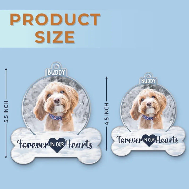 Custom Photo You Left Paw Prints On Our Hearts - Memorial Personalized Custom Ornament - Acrylic Custom Shaped - New Arrival, Sympathy Gift, Christmas Gift For Pet Owners, Pet Lovers AMZ