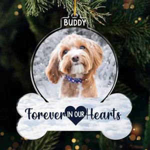 Custom Photo You Left Paw Prints On Our Hearts - Memorial Personalized Custom Ornament - Acrylic Custom Shaped - New Arrival, Sympathy Gift, Christmas Gift For Pet Owners, Pet Lovers AMZ