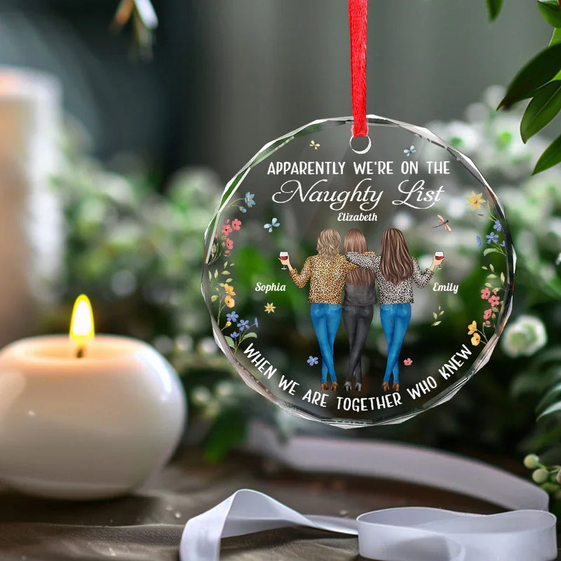 You Make My World Brighter - Bestie Personalized Custom Circle Glass Ornament - Christmas Gift For Best Friends, BFF, Sisters