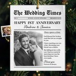 Custom Photo The Wedding Times - Couple Personalized Custom Ornament - Acrylic Custom Shaped - Christmas Gift For Husband Wife, Anniversary, First Christmas