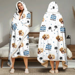 Custom Photo Happiness Is Having Furry Friends - Dog & Cat Personalized Custom Snuggle Blanket, Hoodie Blanket - Christmas Gift For Pet Owners, Pet Lovers