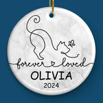 Forever Loved - Memorial Personalized Custom Ornament - Ceramic Round Shaped - Sympathy Gift, Christmas Gift For Pet Owners, Pet Lovers
