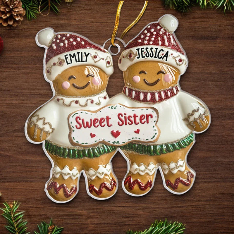 Holiday Cheer Is Better When Shared - Bestie Personalized Custom Ornament - Acrylic Custom Shaped - Christmas Gift For Best Friends, BFF, Sisters