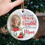 Custom Photo Memorial Mom Christmas Gift - Personalized Ceramic Ornament