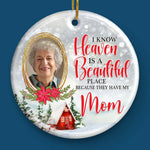 Custom Photo Memorial Mom Christmas Gift - Personalized Ceramic Ornament