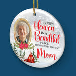 Custom Photo Memorial Mom Christmas Gift - Personalized Ceramic Ornament