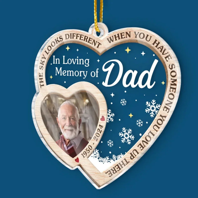 Custom Photo Treasured In Our Hearts, Forever Missed - Memorial Personalized Custom Ornament - Acrylic Custom Shaped - Sympathy Gift, Christmas Gift For Family Members