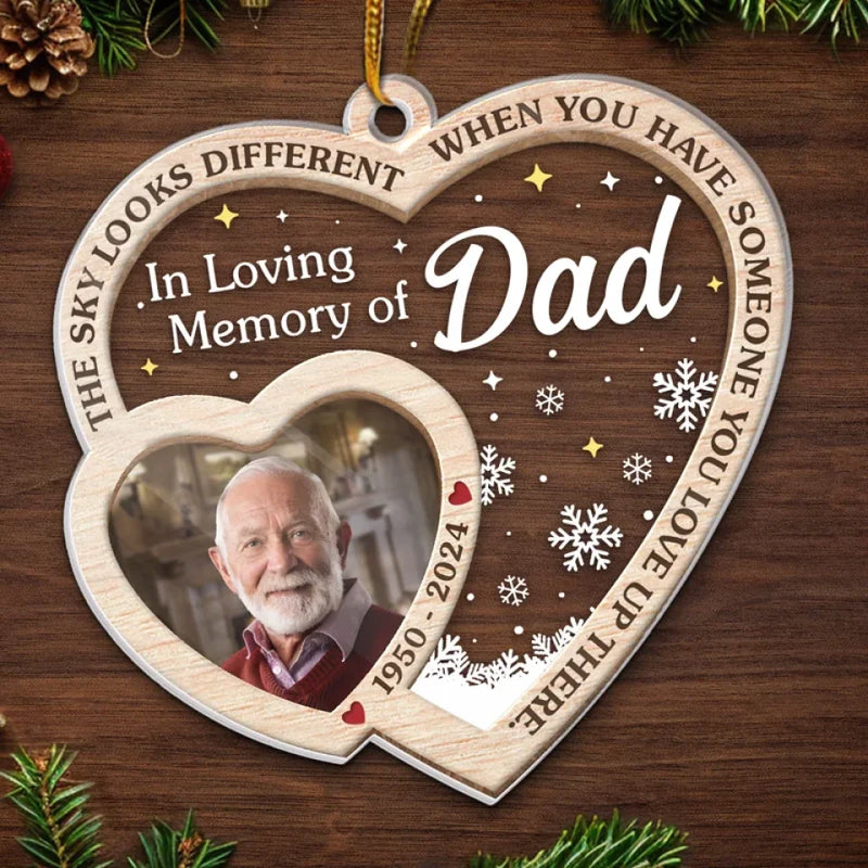 Custom Photo Treasured In Our Hearts, Forever Missed - Memorial Personalized Custom Ornament - Acrylic Custom Shaped - Sympathy Gift, Christmas Gift For Family Members