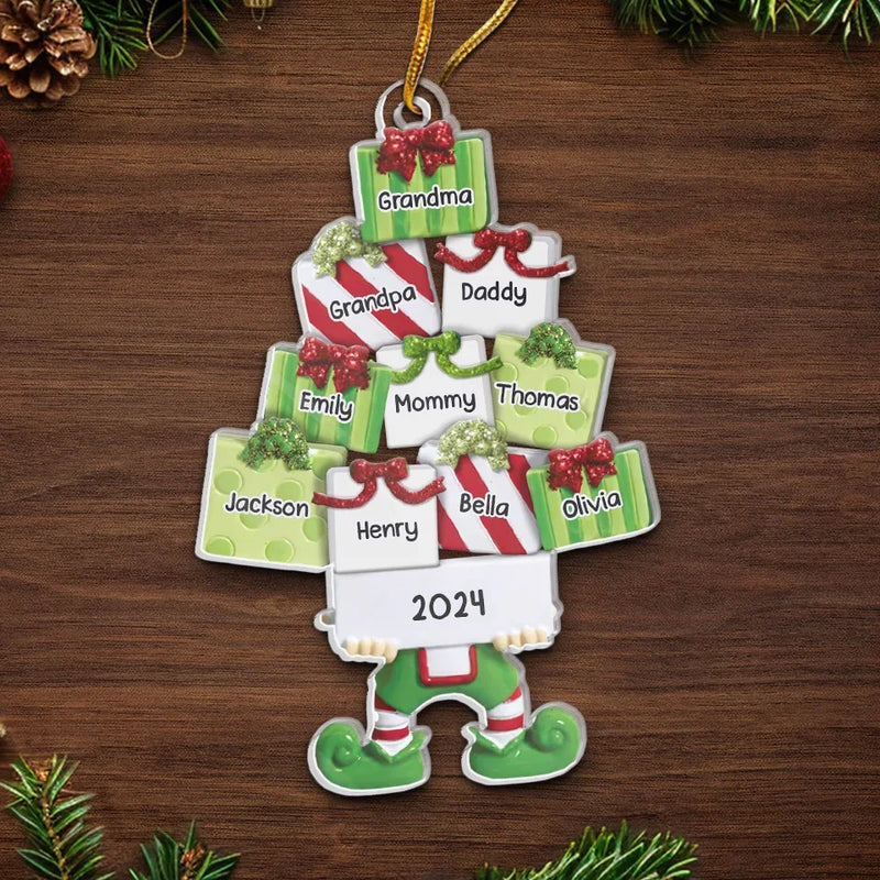 Christmas Is A Time To Feel The Love Of Family - Family Personalized Custom Ornament - Acrylic Custom Shaped - Christmas Gift For Family Members