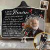Custom Photo A Hug From Heaven - Memorial Personalized Custom Snuggle Blanket, Hoodie Blanket - Sympathy Gift, Christmas Gift For Family Members
