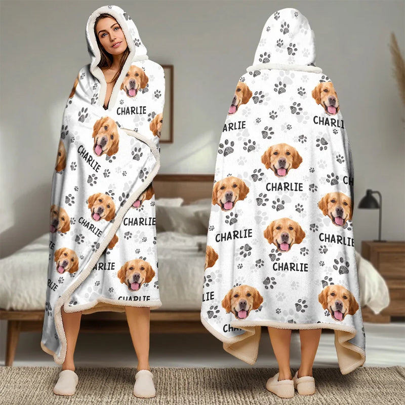 Custom Photo Home Is Where My Pet Is - Dog & Cat Personalized Custom Snuggle Blanket, Hoodie Blanket - Christmas Gift For Pet Owners, Pet Lovers