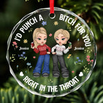 Custom Name Funny Best Friend Gifts - Personalized Glass Ornament