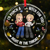 Real Friends Are The Ones You Can Count On No Matter What - Bestie Personalized Custom Circle Glass Ornament - Christmas Gift For Best Friends, BFF, Sisters
