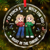 Real Friends Are The Ones You Can Count On No Matter What - Bestie Personalized Custom Circle Glass Ornament - Christmas Gift For Best Friends, BFF, Sisters