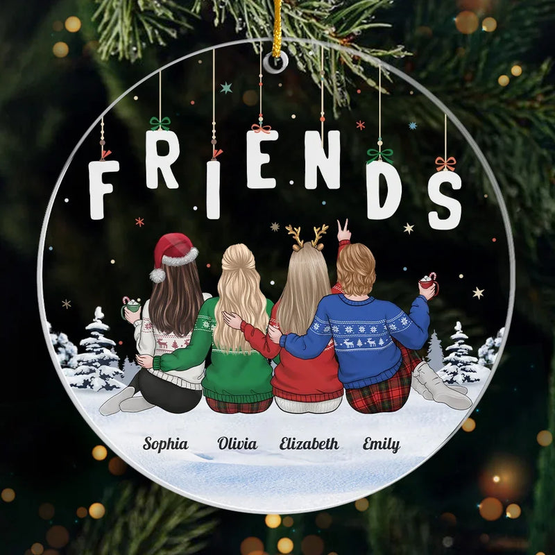 A Faithful Friend Loves To The End - Bestie Personalized Custom Ornament - Acrylic Custom Shaped - Christmas Gift For Best Friends, BFF, Sisters