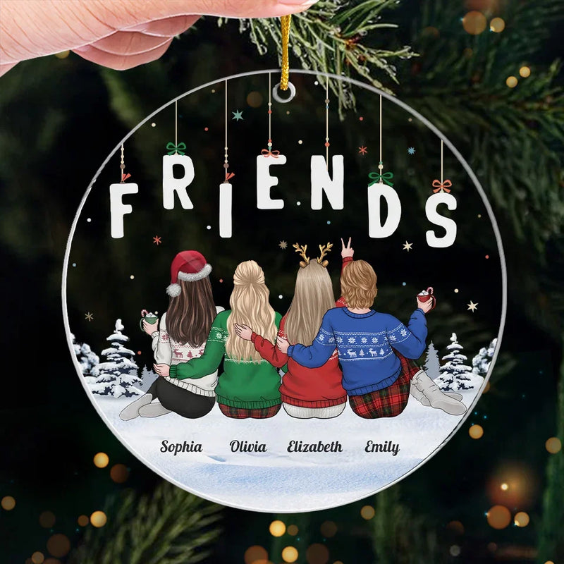 A Faithful Friend Loves To The End - Bestie Personalized Custom Ornament - Acrylic Custom Shaped - Christmas Gift For Best Friends, BFF, Sisters