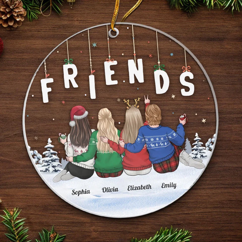 A Faithful Friend Loves To The End - Bestie Personalized Custom Ornament - Acrylic Custom Shaped - Christmas Gift For Best Friends, BFF, Sisters