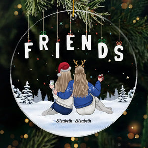 A Faithful Friend Loves To The End - Bestie Personalized Custom Ornament - Acrylic Custom Shaped - Christmas Gift For Best Friends, BFF, Sisters