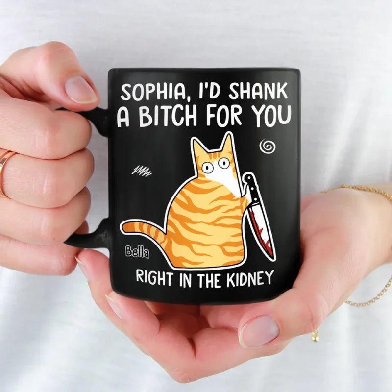 True Friends Are Never Apart - Friend Personalized Custom Black Mug - Gift For Best Friends, Sisters, Family Members, Coworkers