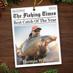 Custom Photo Fisherman Of The Year - Fishing Personalized Custom Ornament - Acrylic Custom Shaped - Christmas Gift For Fishing Lovers, Fisherman