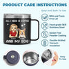 All I Need Is Coffee And My Fur Babies - Dog & Cat Personalized Custom 14oz Stainless Steel Tumbler With Handle - Christmas Gift For Pet Owners, Pet Lovers