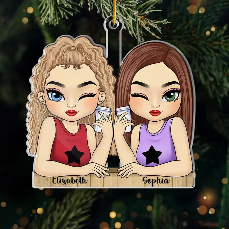 I Love My Crazy Best Friends - Bestie Personalized Custom Ornament - Acrylic Custom Shaped - Christmas Gift For Best Friends, BFF, Sisters