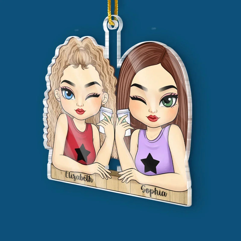 I Love My Crazy Best Friends - Bestie Personalized Custom Ornament - Acrylic Custom Shaped - Christmas Gift For Best Friends, BFF, Sisters