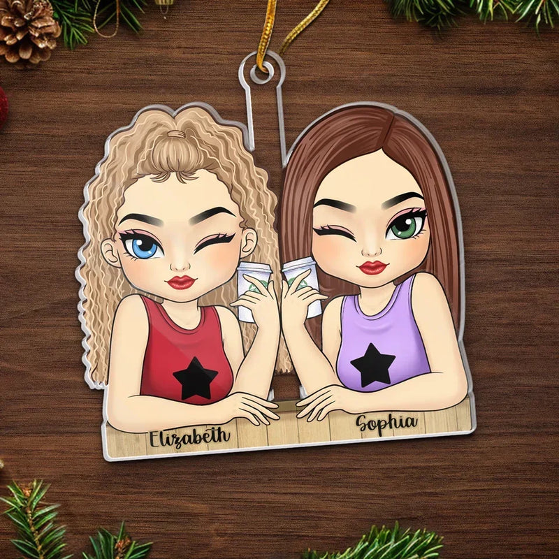 I Love My Crazy Best Friends - Bestie Personalized Custom Ornament - Acrylic Custom Shaped - Christmas Gift For Best Friends, BFF, Sisters