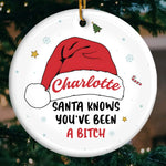 Santa Knows What’s On Your Mind, But I Know What’s In Your Heart - Friend Personalized Custom Ornament - Ceramic Round Shaped - Christmas Gift For Best Friends, Sisters, Family Members, Coworkers