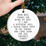 Teamwork Makes The Dream Work - Coworker Personalized Custom Ornament - Ceramic Round Shaped - Christmas Gift For Coworkers, Work Friends, Colleagues