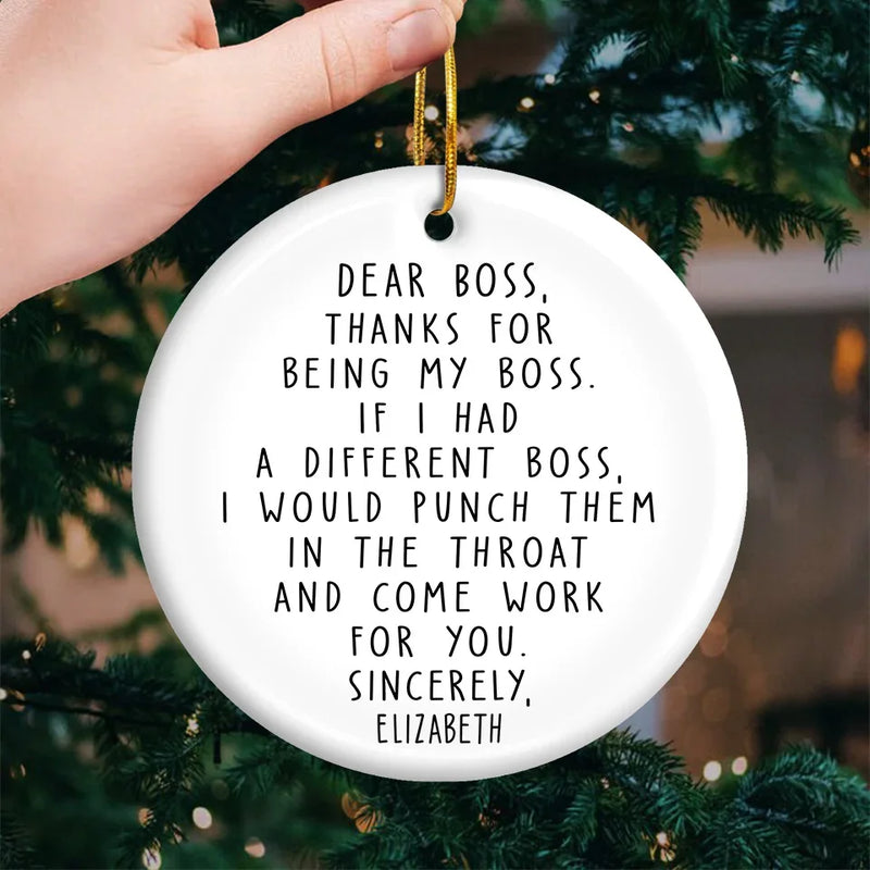 Teamwork Makes The Dream Work - Coworker Personalized Custom Ornament - Ceramic Round Shaped - Christmas Gift For Coworkers, Work Friends, Colleagues