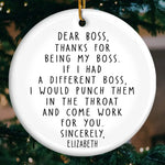 Teamwork Makes The Dream Work - Coworker Personalized Custom Ornament - Ceramic Round Shaped - Christmas Gift For Coworkers, Work Friends, Colleagues