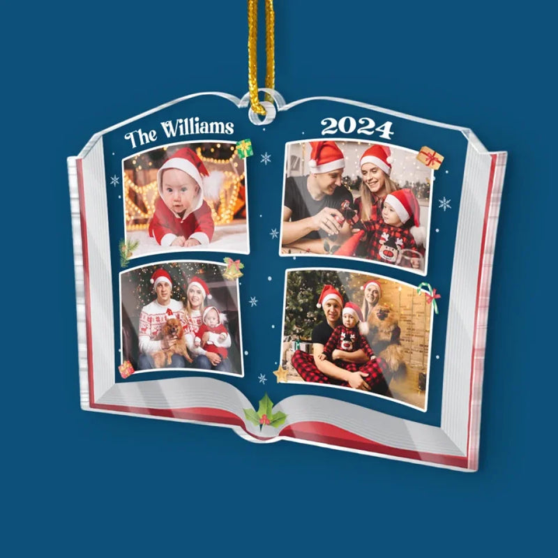 Custom Photo Love Grows Best In Families - Family Personalized Custom Ornament - Acrylic Custom Shaped - Christmas Gift For Family Members